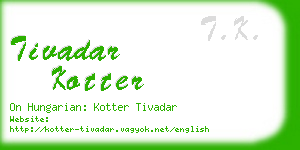 tivadar kotter business card